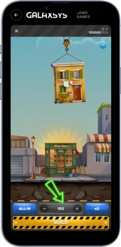 Tower Rush Spiel Einsatz einstellen